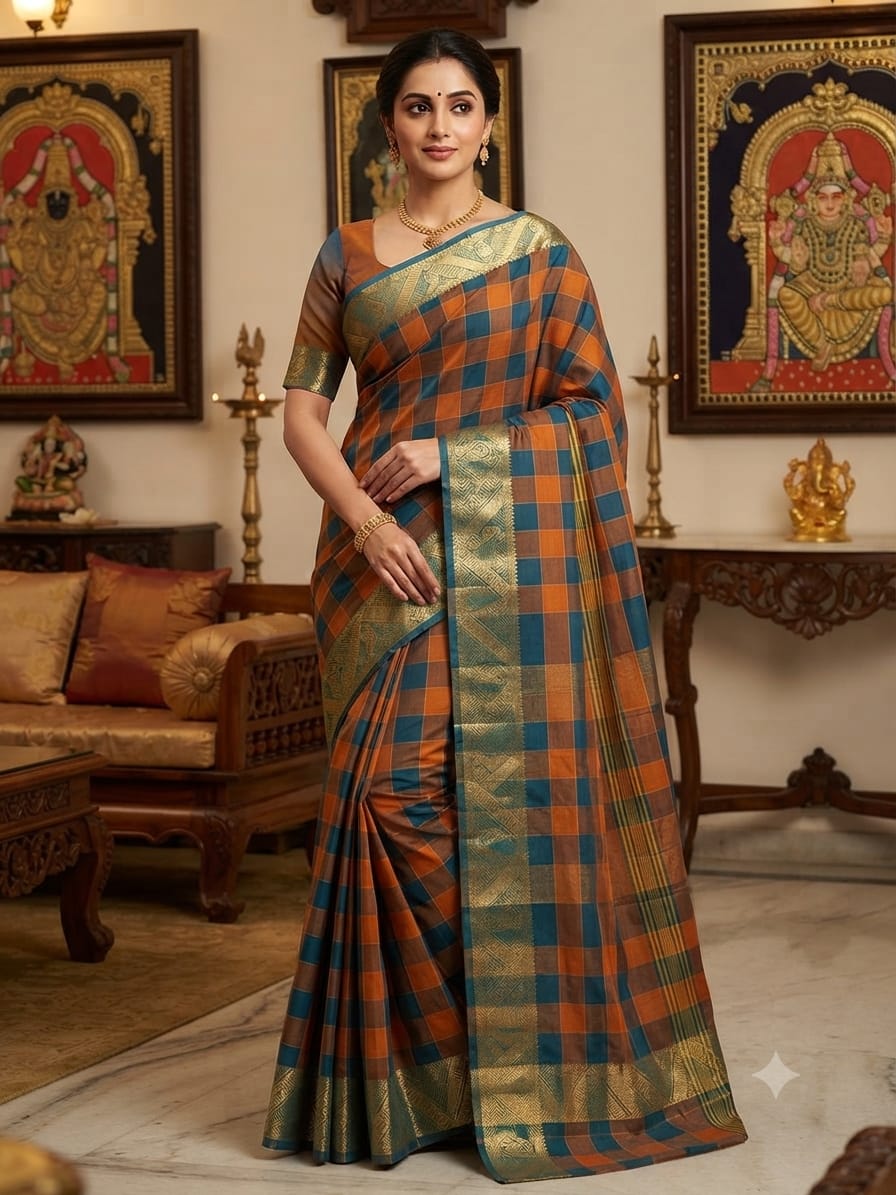 Chettinad Cotton Sarees – Traditional & Comfortable Cotton Sarees - CHETCK03