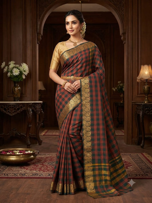 Chettinad Cotton Sarees – Traditional & Comfortable Cotton Sarees - CHETCK06