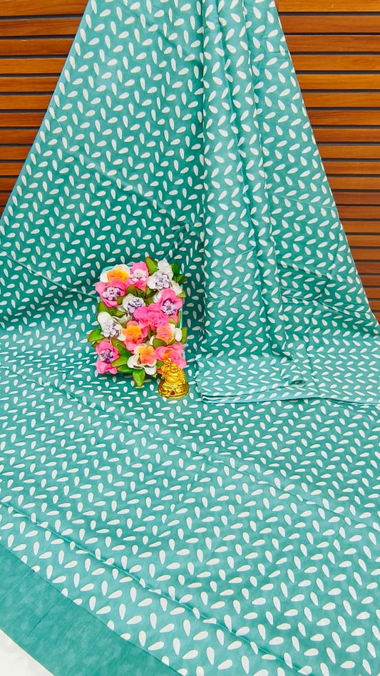 Bengal Purple White Mul Mul Cotton saree with Floral print
