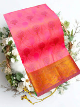 Bridal Stone Work Rust Brown Pure Silk saree with Zari Work, Stone Work, Butta and Jacquard details
