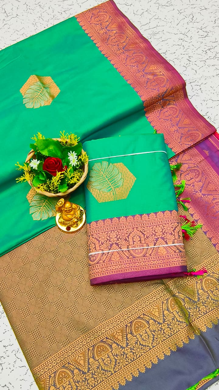 Luxury Meena Soft Silk Saree – Hot Pink / Magenta | LMSSI11