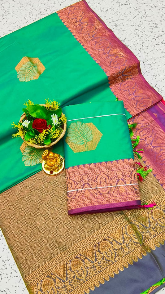 Luxury Meena Soft Silk Saree – Hot Pink / Magenta | LMSSI11