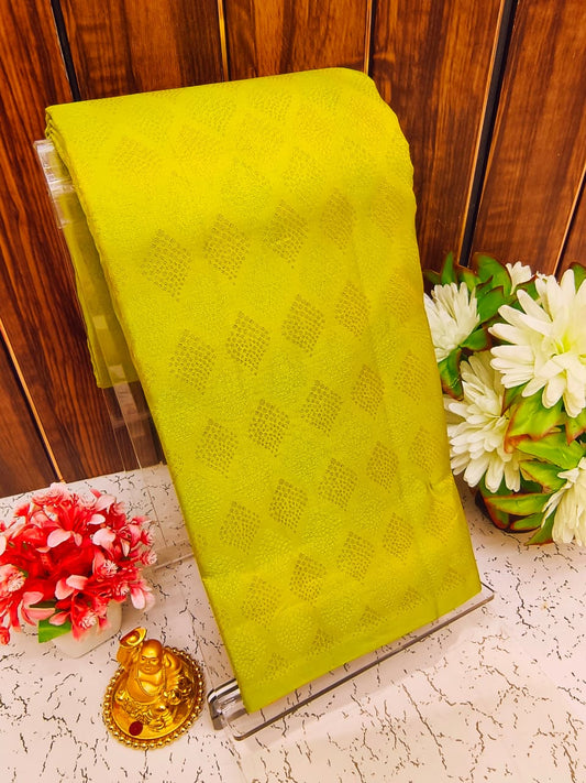 Pure Silk Saree | Zari Butta & Emboss Design with Rich Border | Wedding & Festive Wear - PUPLBE05