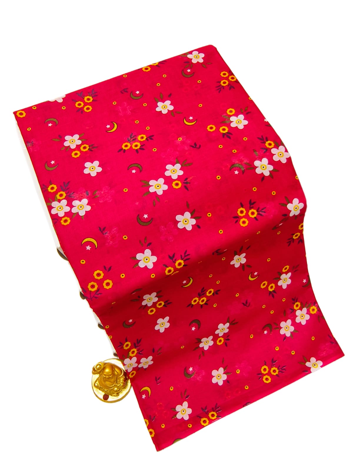 Erode Voile Cotton Saree | Red / Crimson with Ditsy Floral Print & White Border | ERODE15 | Ravee Silk