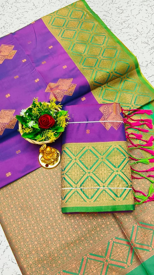 Luxury Meena Soft Silk Saree – Hot Pink / Rani Pink | LMSSI15
