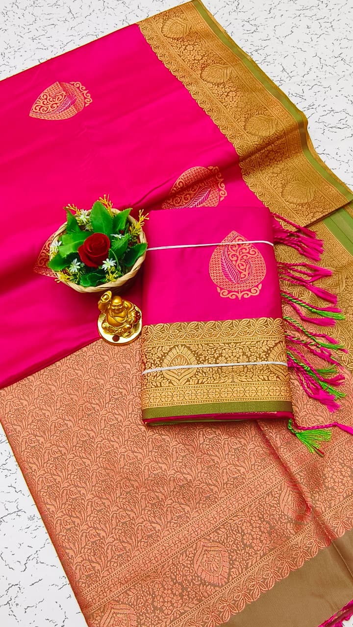 Luxury Meena Soft Silk Saree – Purple / Violet | LMSSI16