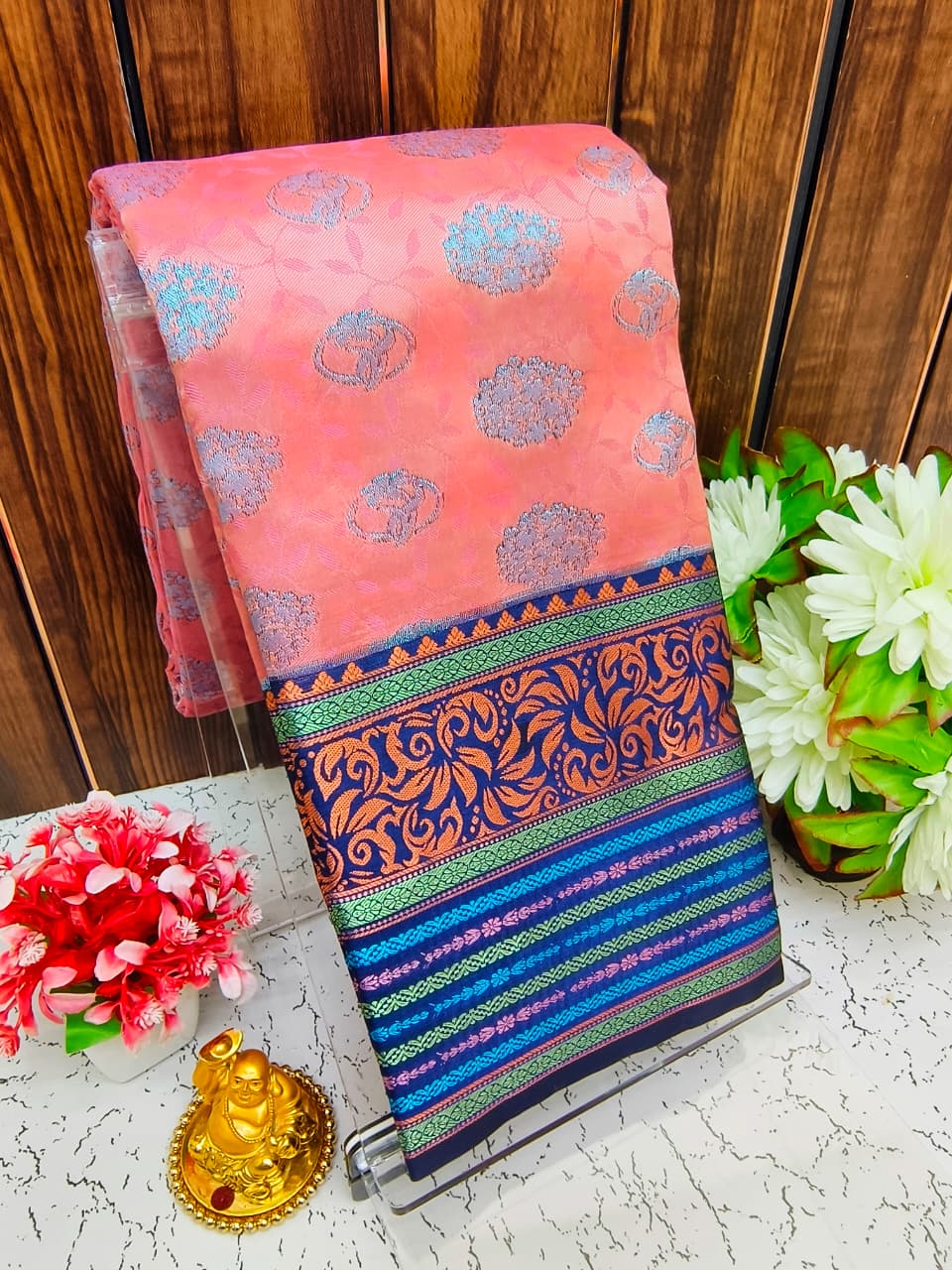 Pure Silk Saree | Zari Butta & Emboss Design with Rich Border | Wedding & Festive Wear - PUPLBE10