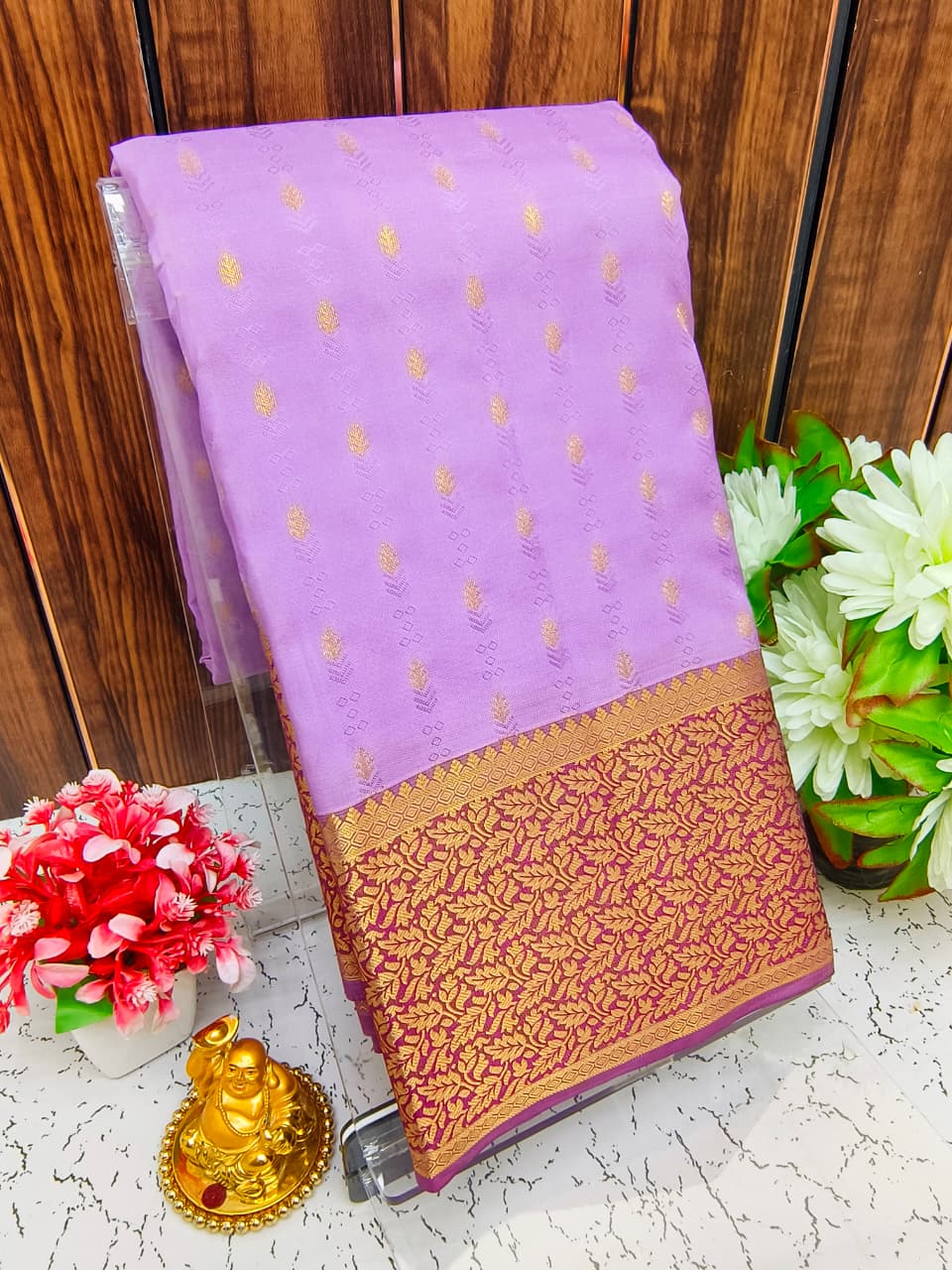 Pure Silk Saree | Zari Butta & Emboss Design with Rich Border | Wedding & Festive Wear - PUPLBE06