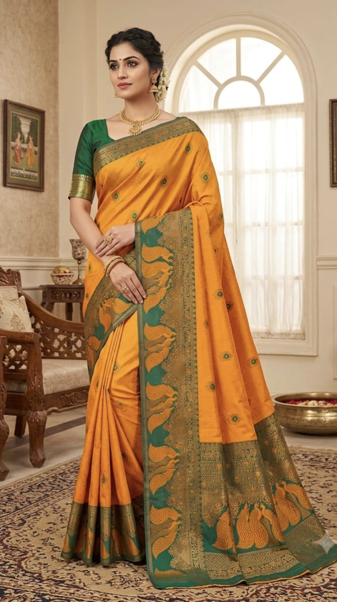Mayil Pattu Saree Collection | Traditional & Elegant Semi Silk Sarees  | MAYIL001