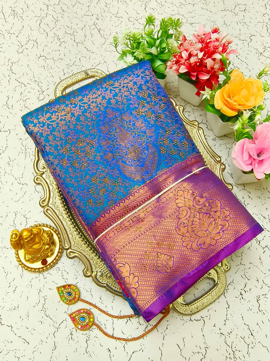 Pure Silk Stone Work Saree | Rich Zari Border I PSSWS11