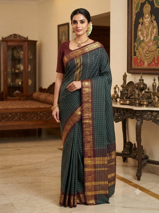 Chettinad Cotton Sarees – Traditional & Comfortable Cotton Sarees - CHETCK22