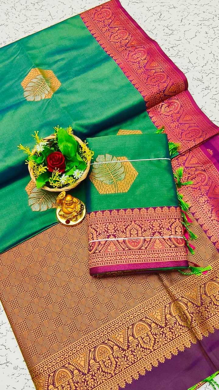 Luxury Meena Soft Silk Saree – Purple / Violet | LMSSI24