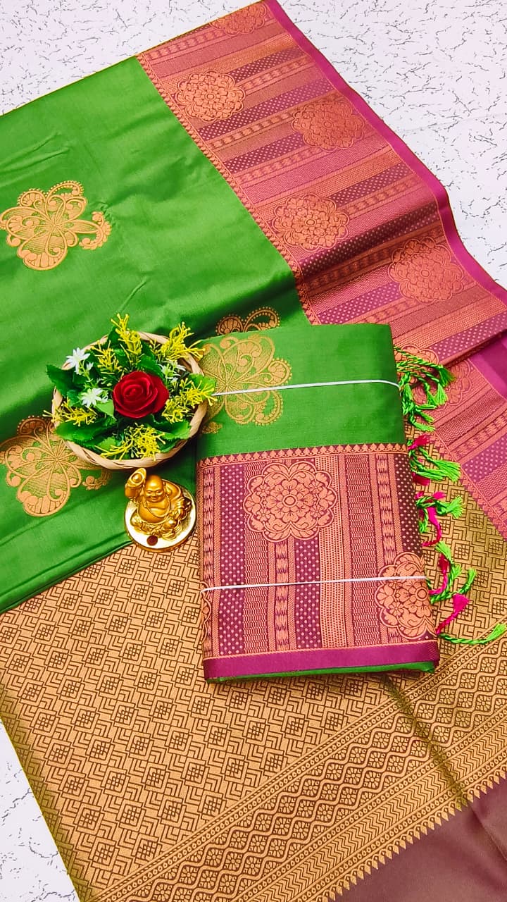 Luxury Meena Soft Silk Saree – Purple / Violet | LMSSI26