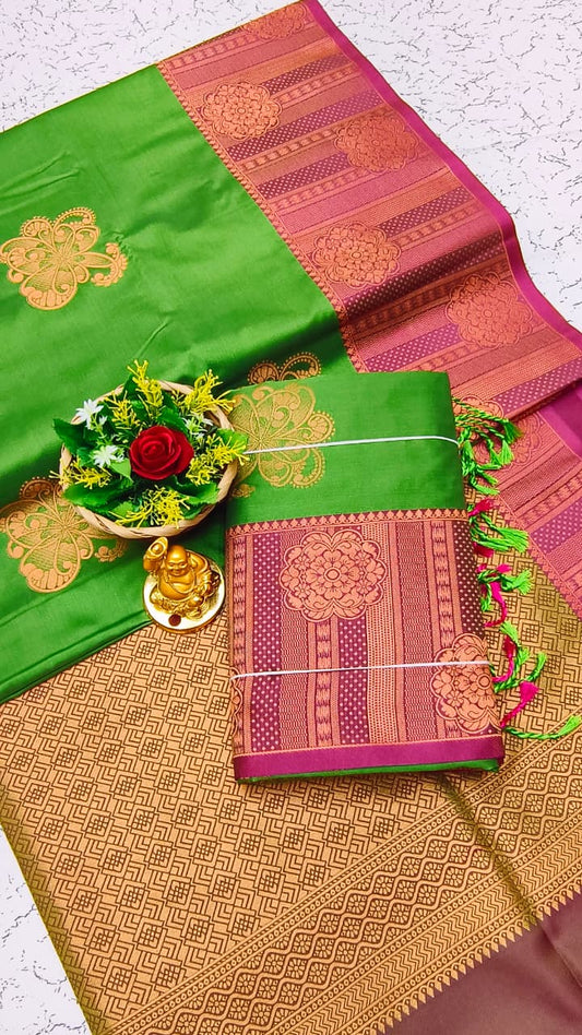 Luxury Meena Soft Silk Saree – Purple / Violet | LMSSI26