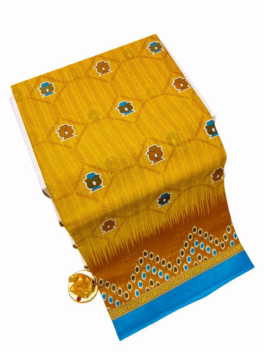 Erode Pink Red Orange Voile Cotton saree printed design and border