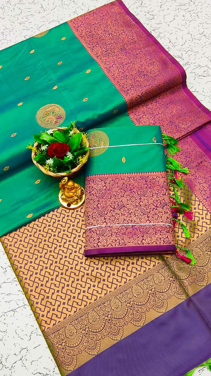Luxury Meena Soft Silk Saree – Purple / Violet | LMSSI27