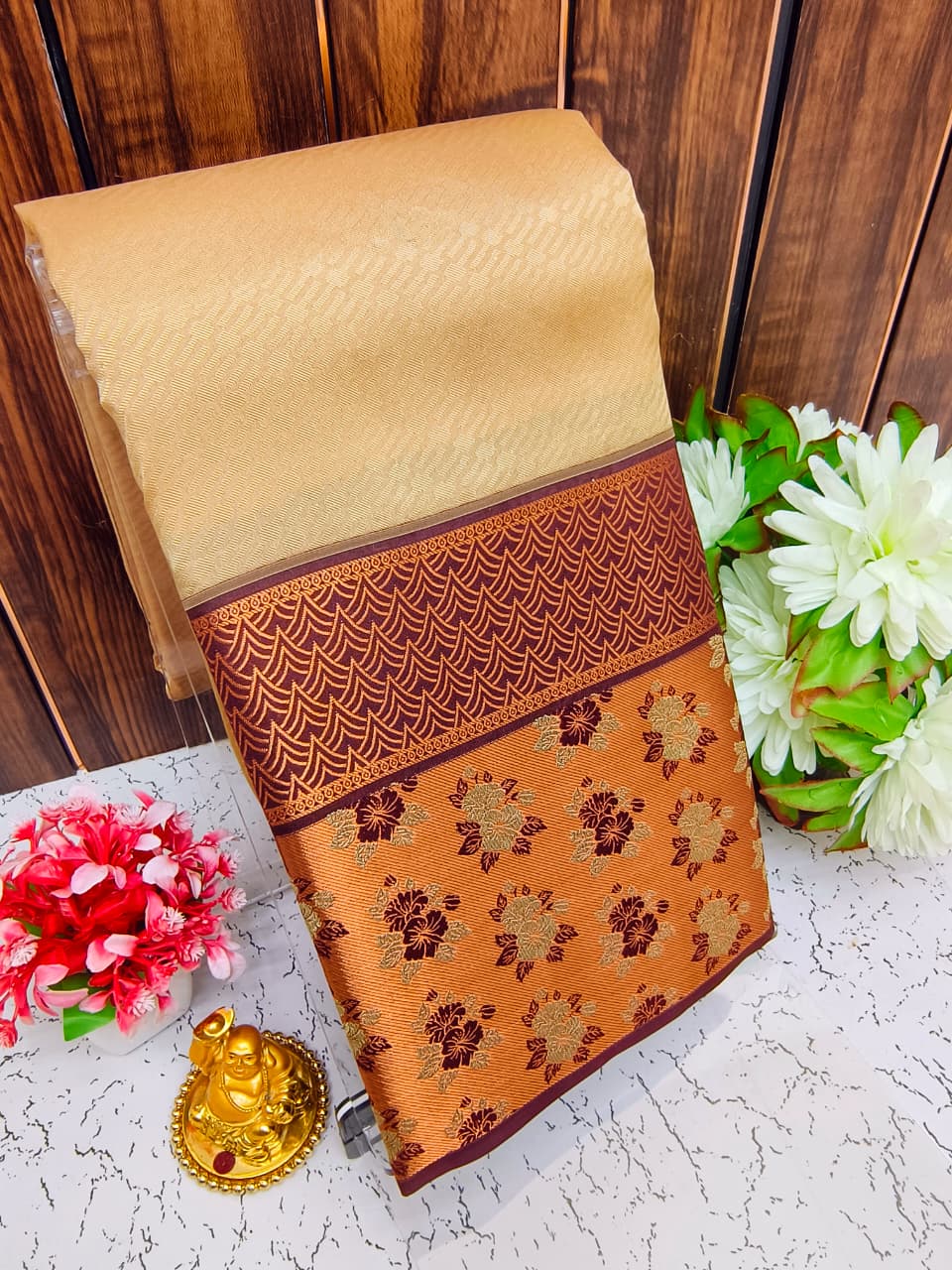 Pure Silk Saree | Zari Butta & Emboss Design with Rich Border | Wedding & Festive Wear - PUPLBE11