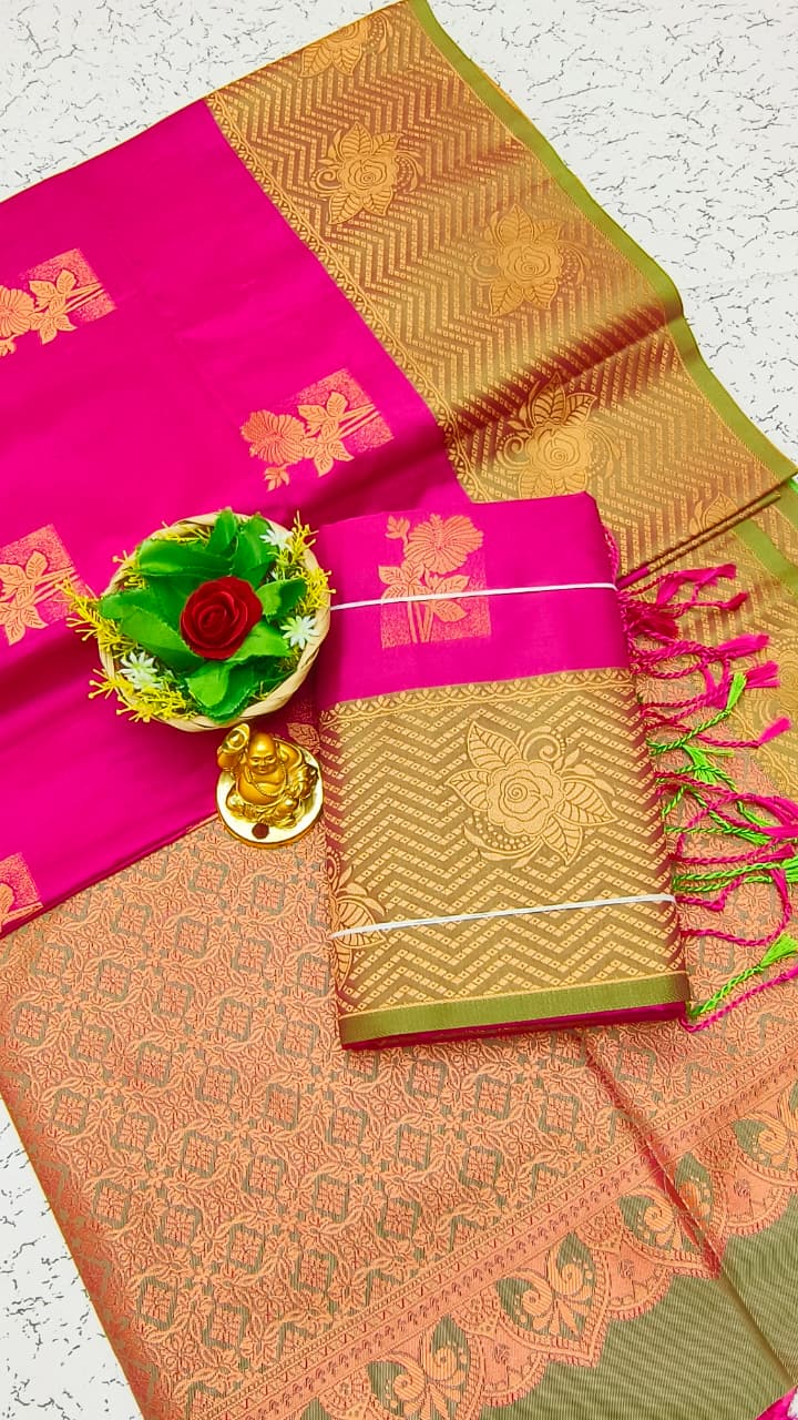 Luxury Meena Soft Silk Saree – Purple / Violet | LMSSI35