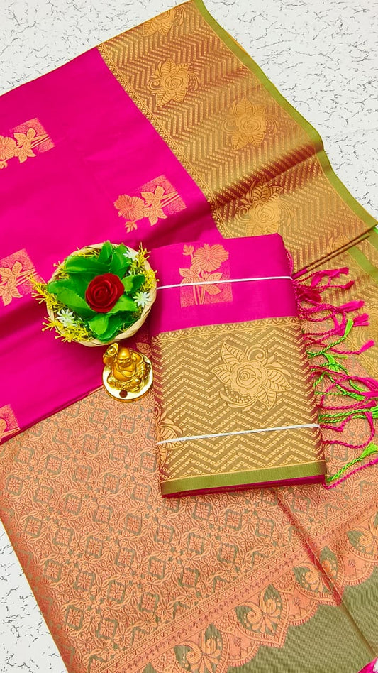 Luxury Meena Soft Silk Saree – Purple / Violet | LMSSI35