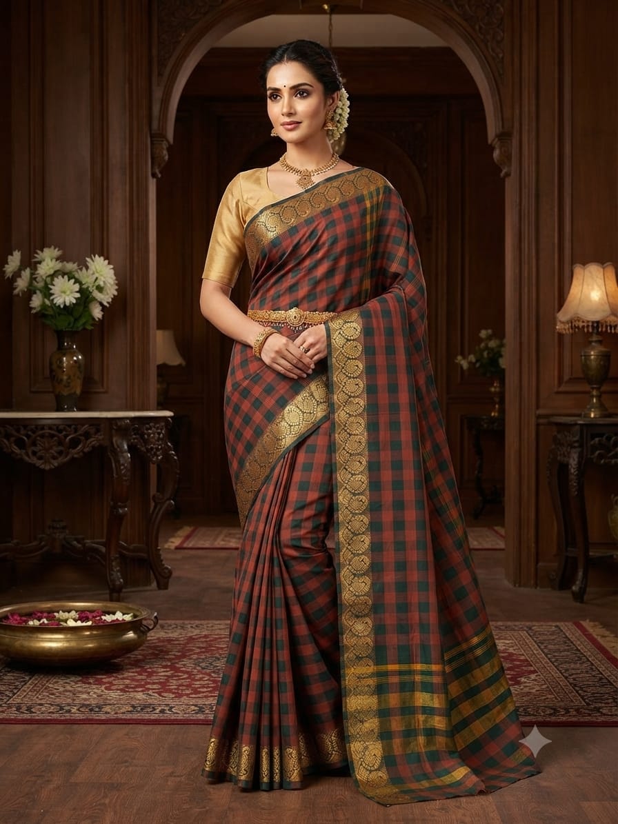 Chettinad Cotton Sarees – Traditional & Comfortable Cotton Sarees - CHETCK06