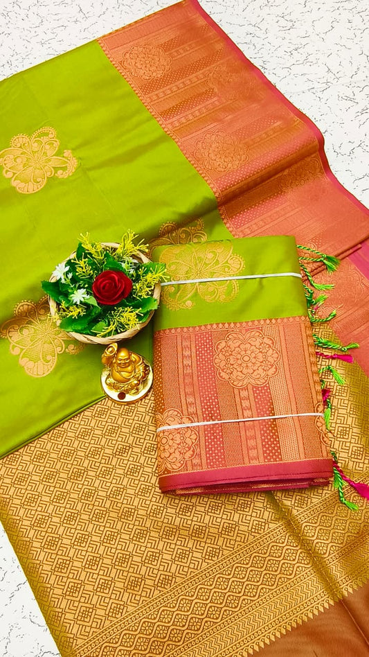 Luxury Meena Soft Silk Saree – Hot Pink / Magenta | LMSSI06