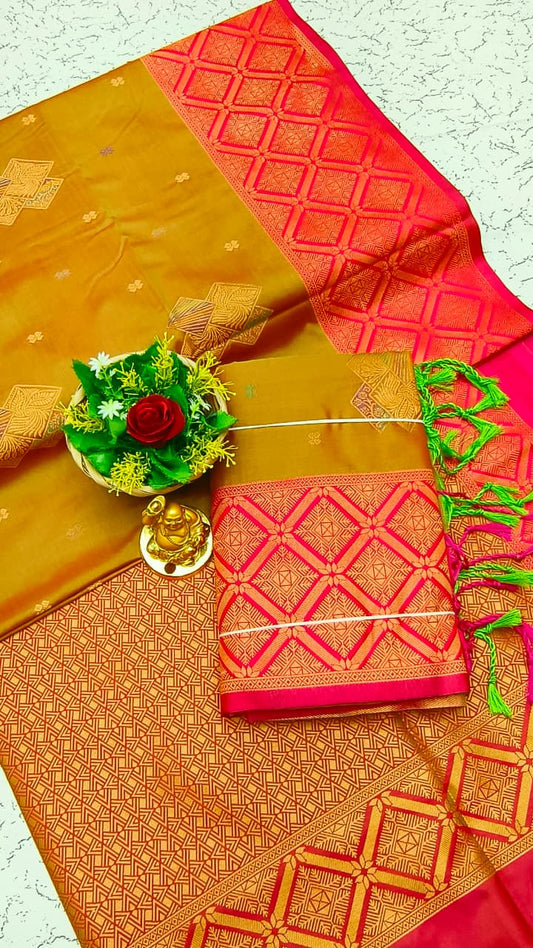 Luxury Meena Soft Silk Saree – Hot Pink / Magenta | LMSSI07