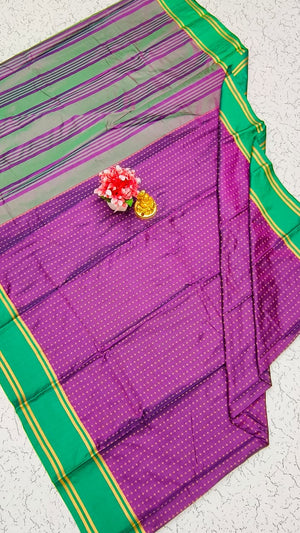 Aarani Soft Silk Saree – Purple Rust Orange | AARAN13 | Ravee Silk