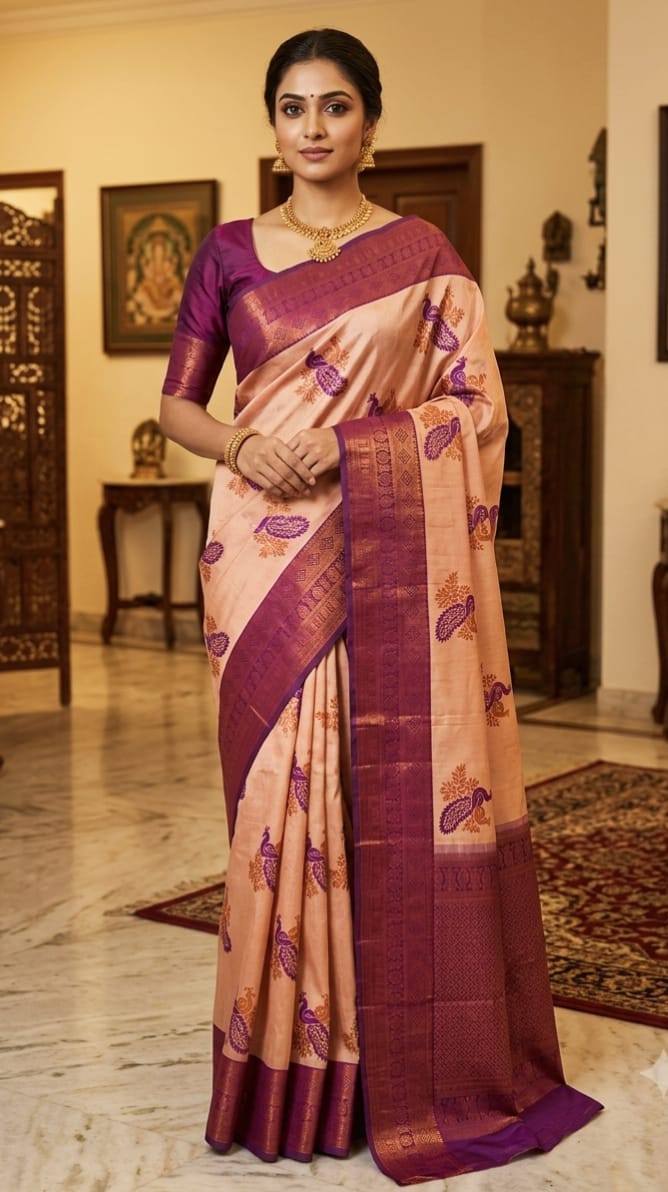 Mayil Pattu Sarees – Beautiful Peacock Motif Sarees | MAYIL_PL_17