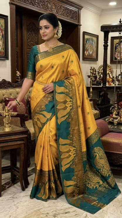 Mayil Pattu Sarees – Beautiful Peacock Feather Motif Sarees | MAYILFE-17