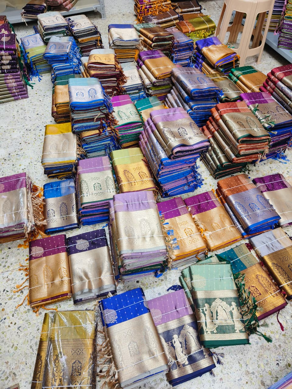 Handwoven silk saree detail