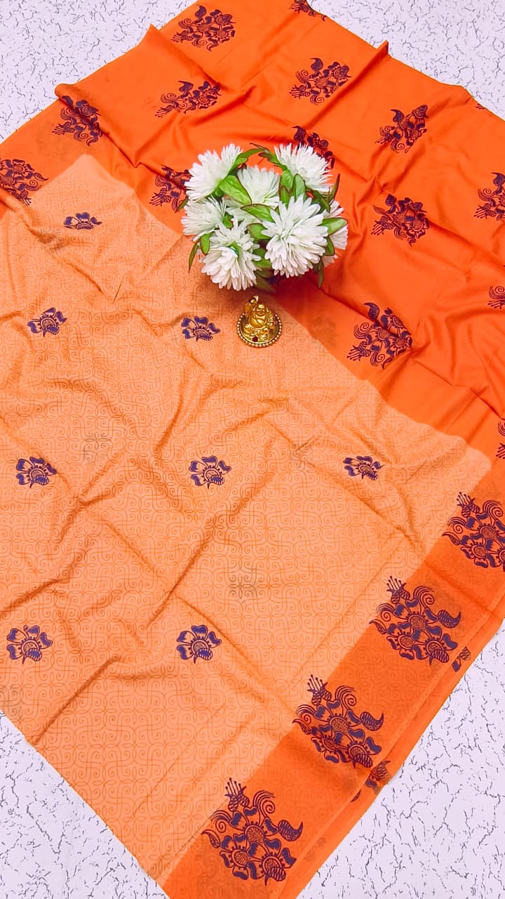 Soft Cotton Saree | Pure Cotton | Lightweight & Comfortable Everyday Wear | SFTCT21