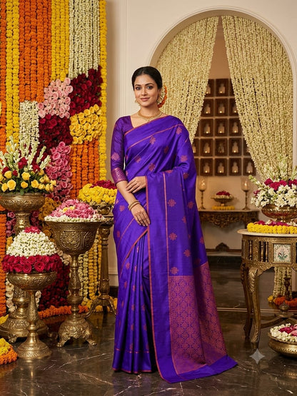 Kolam Design Soft Silk Saree | Traditional Woven Pattern |  KOLAM05