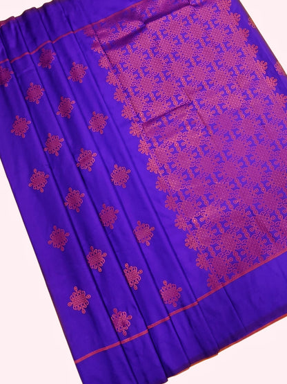 Kolam Design Soft Silk Saree | Traditional Woven Pattern |  KOLAM05