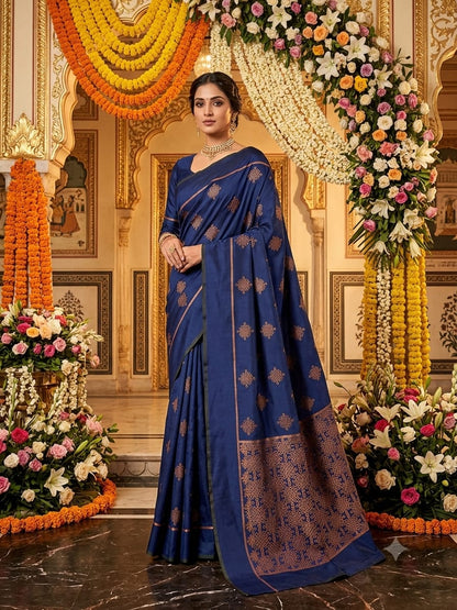 Kolam Design Soft Silk Saree | Traditional Woven Pattern |  KOLAM04