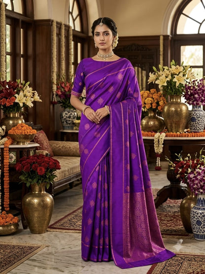 Kolam Design Soft Silk Saree | Traditional Woven Pattern |  KOLAM02
