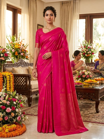 Kolam Design Soft Silk Saree | Traditional Woven Pattern |  KOLAM06