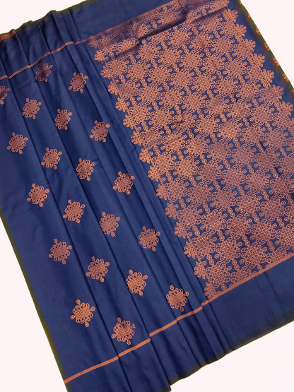 Kolam Design Soft Silk Saree | Traditional Woven Pattern |  KOLAM04