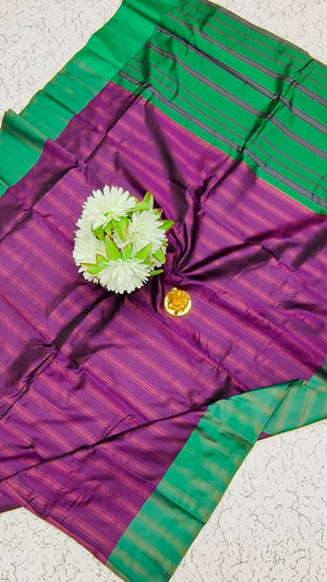 Aarani Soft Silk Saree – Maroon Green | AARAN35 | Ravee Silk