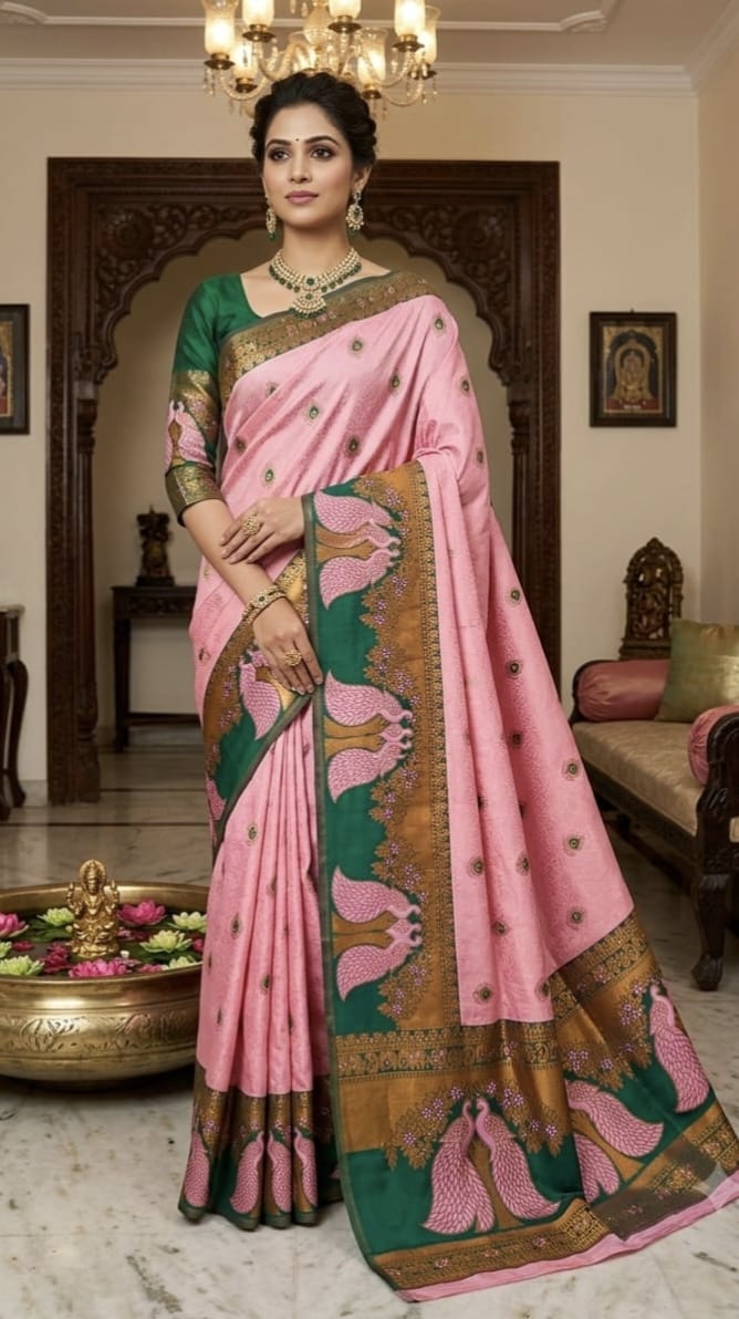Mayil Pattu Sarees – Beautiful Peacock Feather Motif Sarees | MAYILFE-04