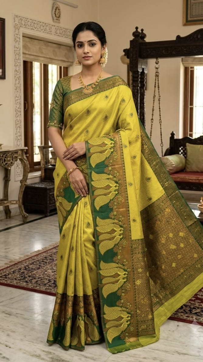 Mayil Pattu Sarees – Beautiful Peacock Feather Motif Sarees | MAYILFE-05
