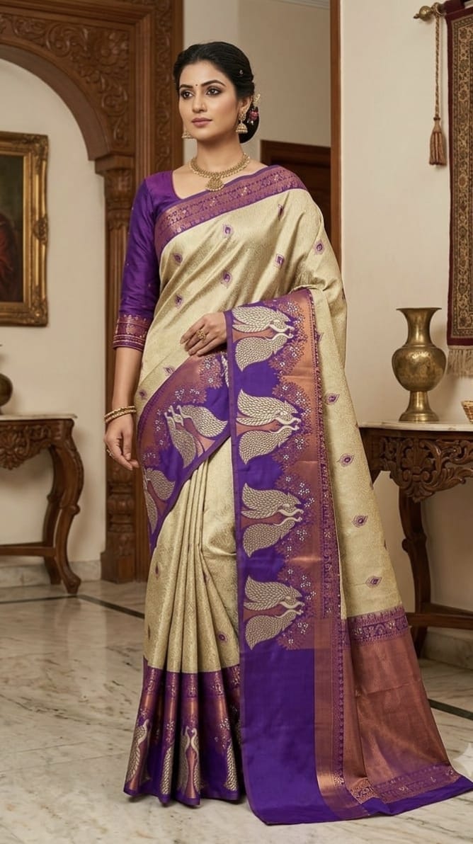 Mayil Pattu Sarees – Beautiful Peacock Feather Motif Sarees | MAYILFE-10