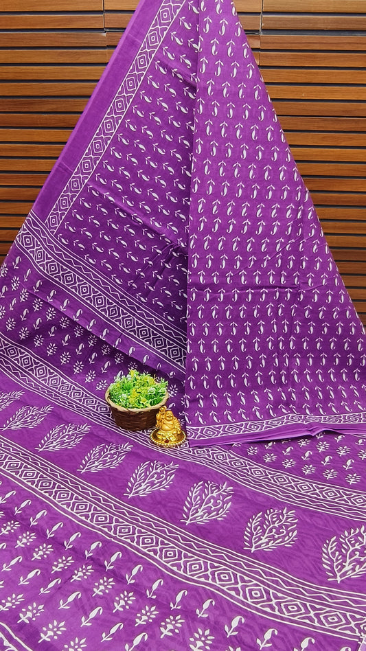 Bengal White Blue Pink Mul Mul Cotton saree with Floral print